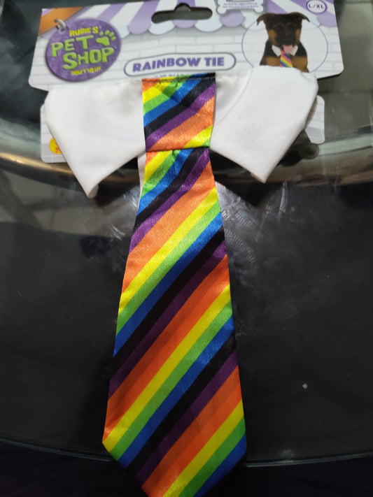 Rainbow tie for dog